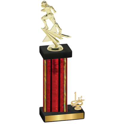 Accented Single Red Glacier First Place Football Trophy