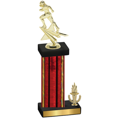 Accented Single Red Glacier Victory Football Trophy