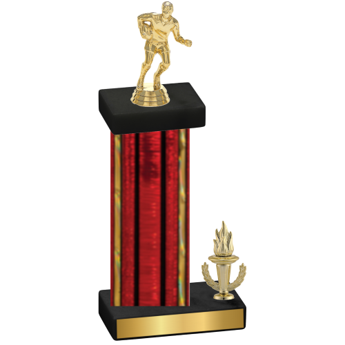 Accented Single Red Glacier Victory Rugby Trophy