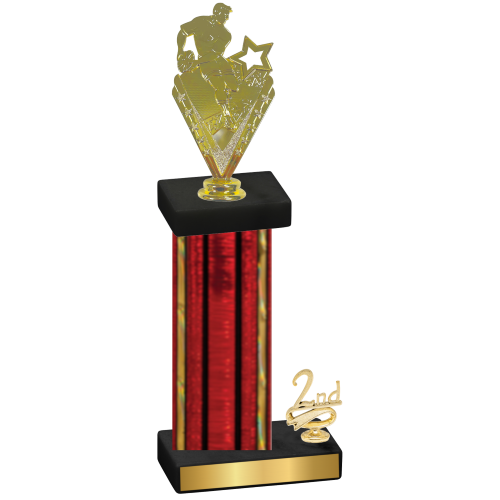 Accented Single Red Glacier Second Place Rugby Trophy