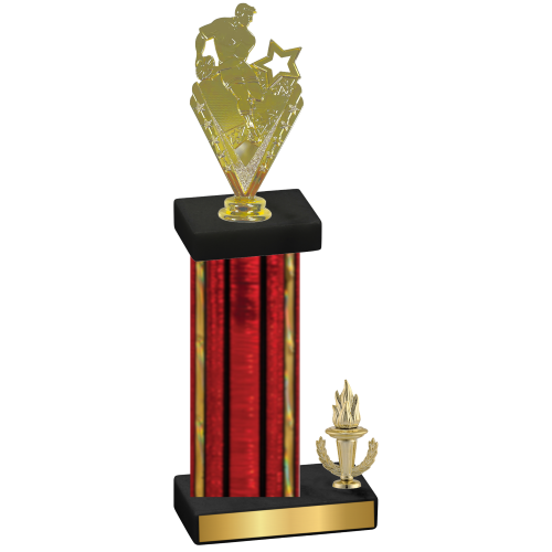 Accented Single Red Glacier Victory Rugby Trophy