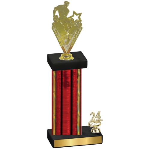 Accented Single Red Glacier Year Rugby Trophy