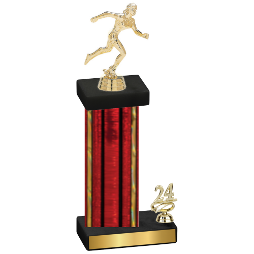 Accented Single Red Glacier Year Running Trophy