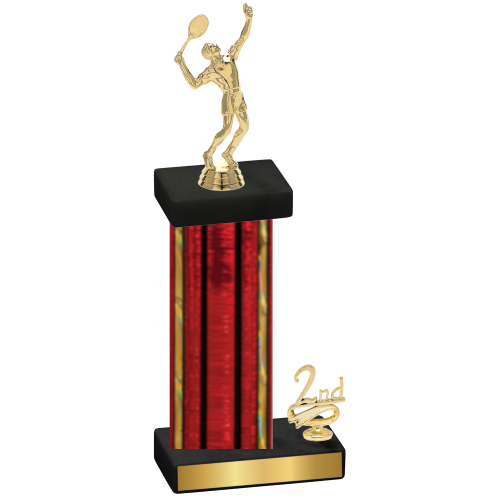 Accented Single Red Glacier Second Place Tennis Trophy