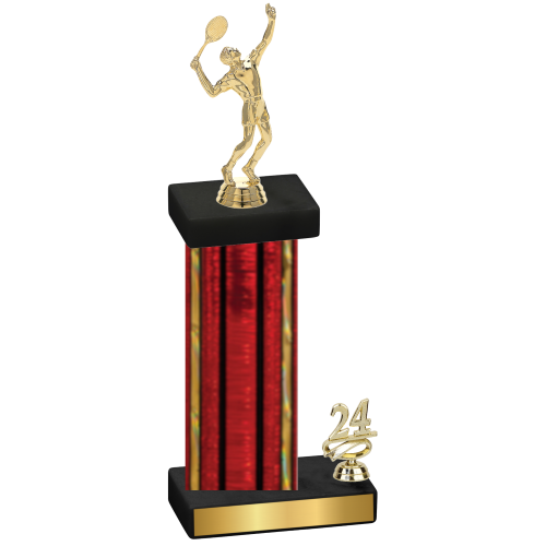 Accented Single Red Glacier Year Tennis Trophy