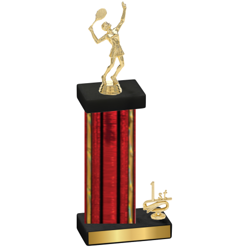 Accented Single Red Glacier First Place Tennis Trophy