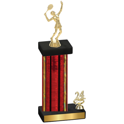 Accented Single Red Glacier Year Tennis Trophy