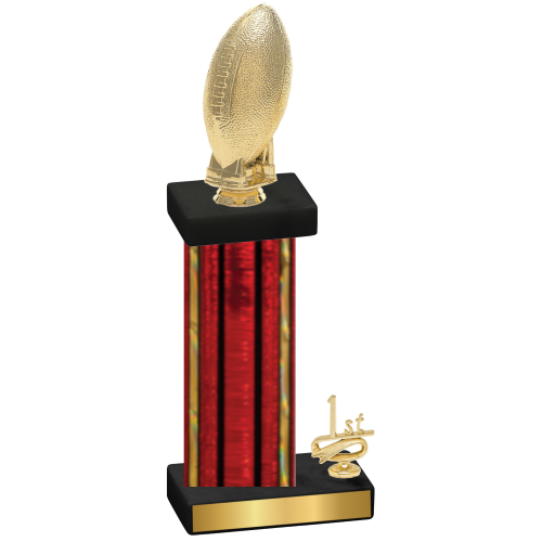 Accented Single Red Glacier First Place Football Trophy