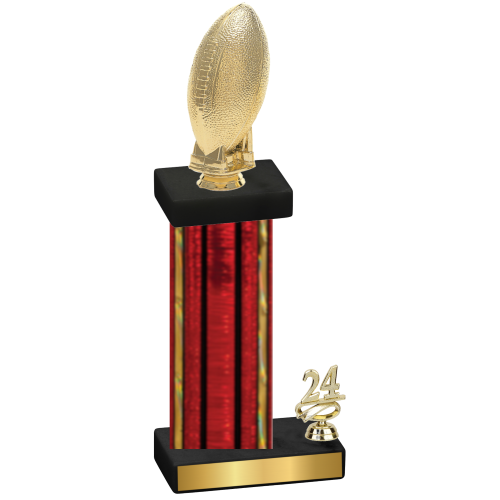 Accented Single Red Glacier Year Football Trophy