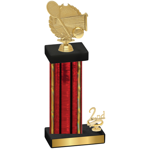 Accented Single Red Glacier Second Place Tennis Trophy