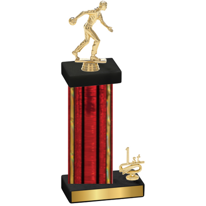 Accented Single Red Glacier First Place Bowling Trophy