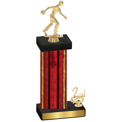 Accented Single Red Glacier Second Place Bowling Trophy