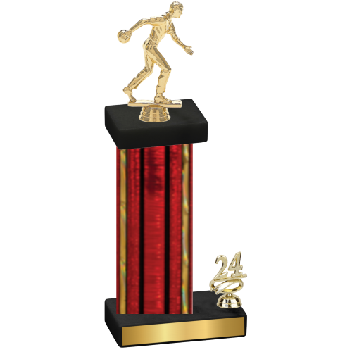 Accented Single Red Glacier Year Bowling Trophy