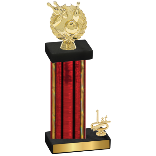 Accented Single Red Glacier First Place Bowling Trophy