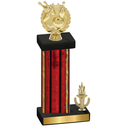 Accented Single Red Glacier Victory Bowling Trophy