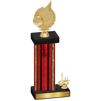 Accented Single Red Glacier First Place Volleyball Trophy