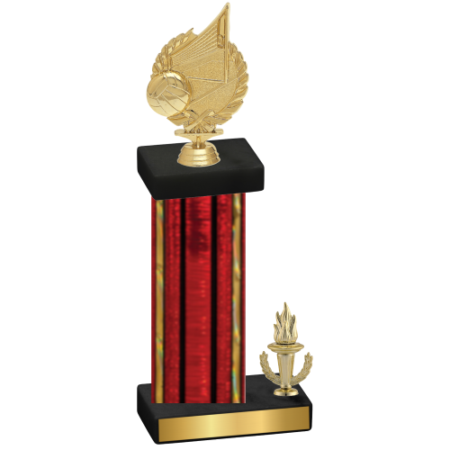 Accented Single Red Glacier Victory Volleyball Trophy