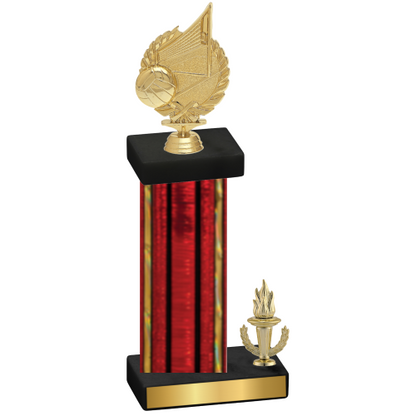 Accented Single Red Glacier Victory Volleyball Trophy