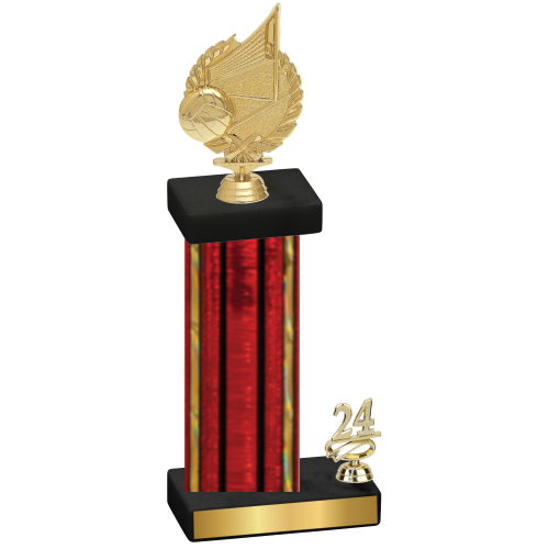 Accented Single Red Glacier Year Volleyball Trophy