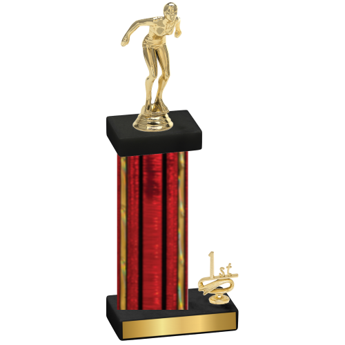 Accented Single Red Glacier First Place Tennis Trophy