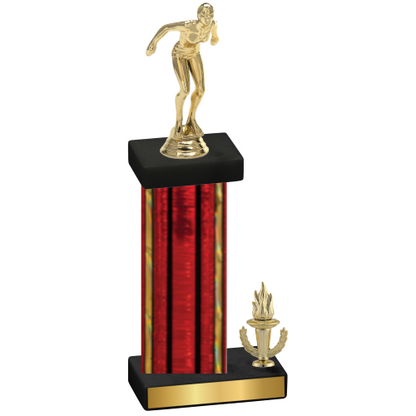 Accented Single Red Glacier Victory Tennis Trophy