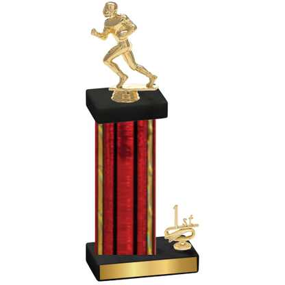 Accented Single Red Glacier First Place Football Trophy