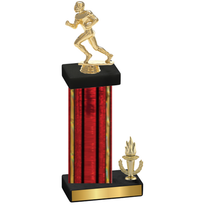 Accented Single Red Glacier Victory Football Trophy