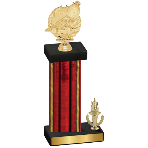 Accented Single Red Glacier Victory Swimming Trophy