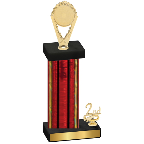 Accented Single Red Glacier Second Place Insert Trophy