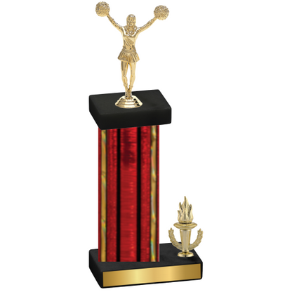 Accented Single Red Glacier Victory Cheerleading Trophy
