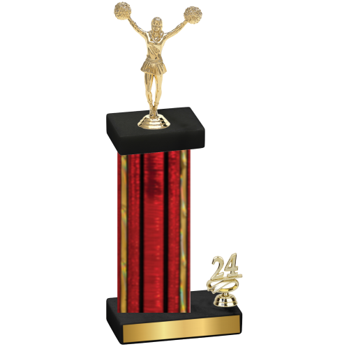 Accented Single Red Glacier Year Cheerleading Trophy