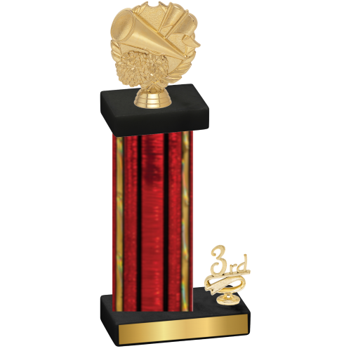 Accented Single Red Glacier Third Place Cheerleading Trophy