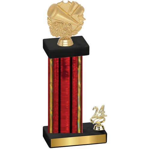 Accented Single Red Glacier Year Cheerleading Trophy