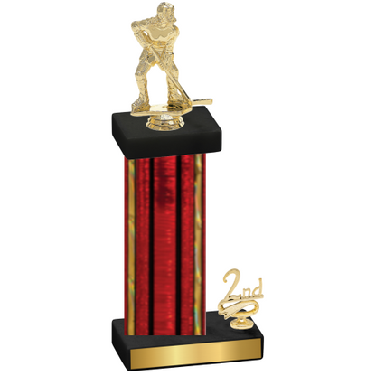 Accented Single Red Glacier Second Place Hockey Trophy