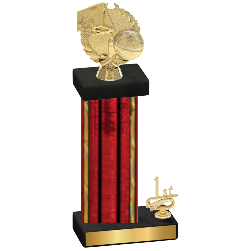 Accented Single Red Glacier First Place Basketball Trophy