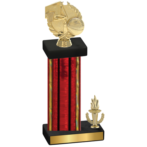 Accented Single Red Glacier Victory Basketball Trophy