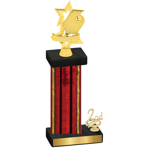 Accented Single Red Glacier Second Place Pickleball Trophy