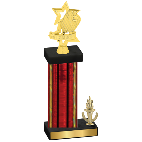 Accented Single Red Glacier Victory Pickleball Trophy