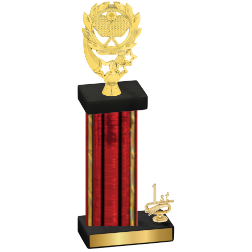 Accented Single Red Glacier First Place Pickleball Trophy