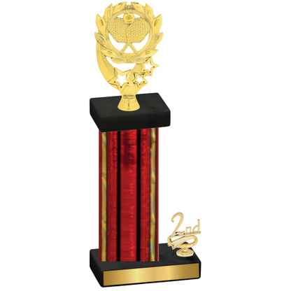 Accented Single Red Glacier Second Place Pickleball Trophy