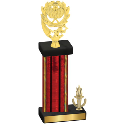 Accented Single Red Glacier Victory Pickleball Trophy