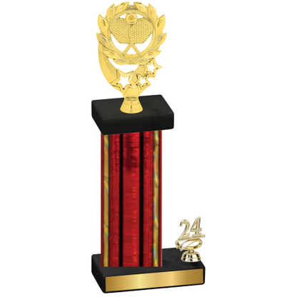 Accented Single Red Glacier Year Pickleball Trophy