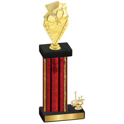 Accented Single Red Glacier First Place Pickleball Trophy