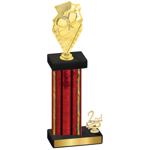 Accented Single Red Glacier Second Place Pickleball Trophy