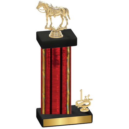 Accented Single Red Glacier First Place Horses Trophy