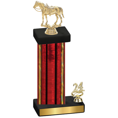 Accented Single Red Glacier Year Horses Trophy