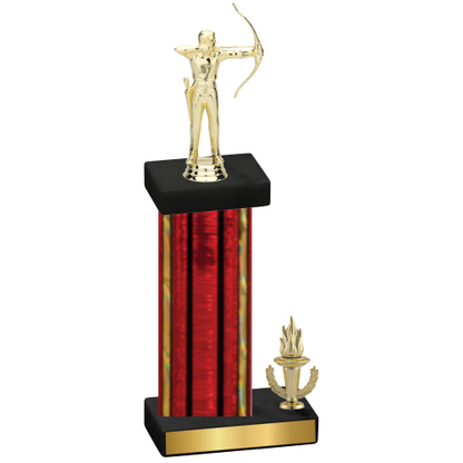 Accented Single Red Glacier Victory Archery Trophy