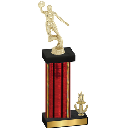 Accented Single Red Glacier Victory Basketball Trophy