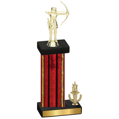 Accented Single Red Glacier Victory Archery Trophy