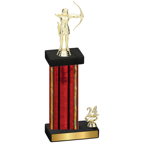 Accented Single Red Glacier Year Archery Trophy